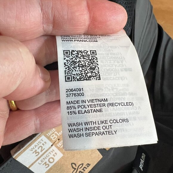 **SOLD PrAna Wonderland Rocks Men's Breathable Woven Pant 32"W 30"L in Dark Iron - Picture 8 of 9